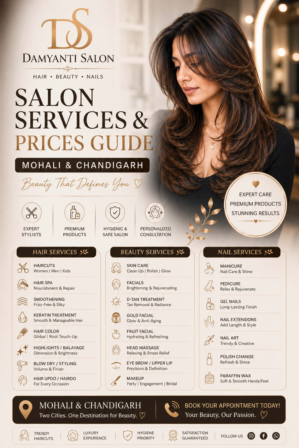 Salon in Chandigarh — Book Damyanti Sector 8C | Madhya Marg